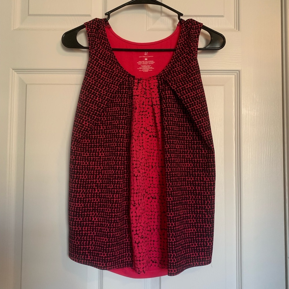 NY&Co. Hot Pink & Black Top M